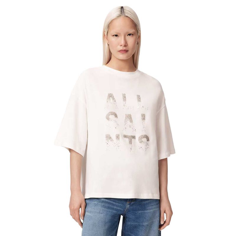 AllSaints Stacks Amelie Oversized Embellished Tee image number 0